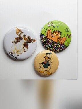 Vintage 80s Pop Culture Pin Lot (3) -  Garfield, Gremlins, Disney, Collectibles